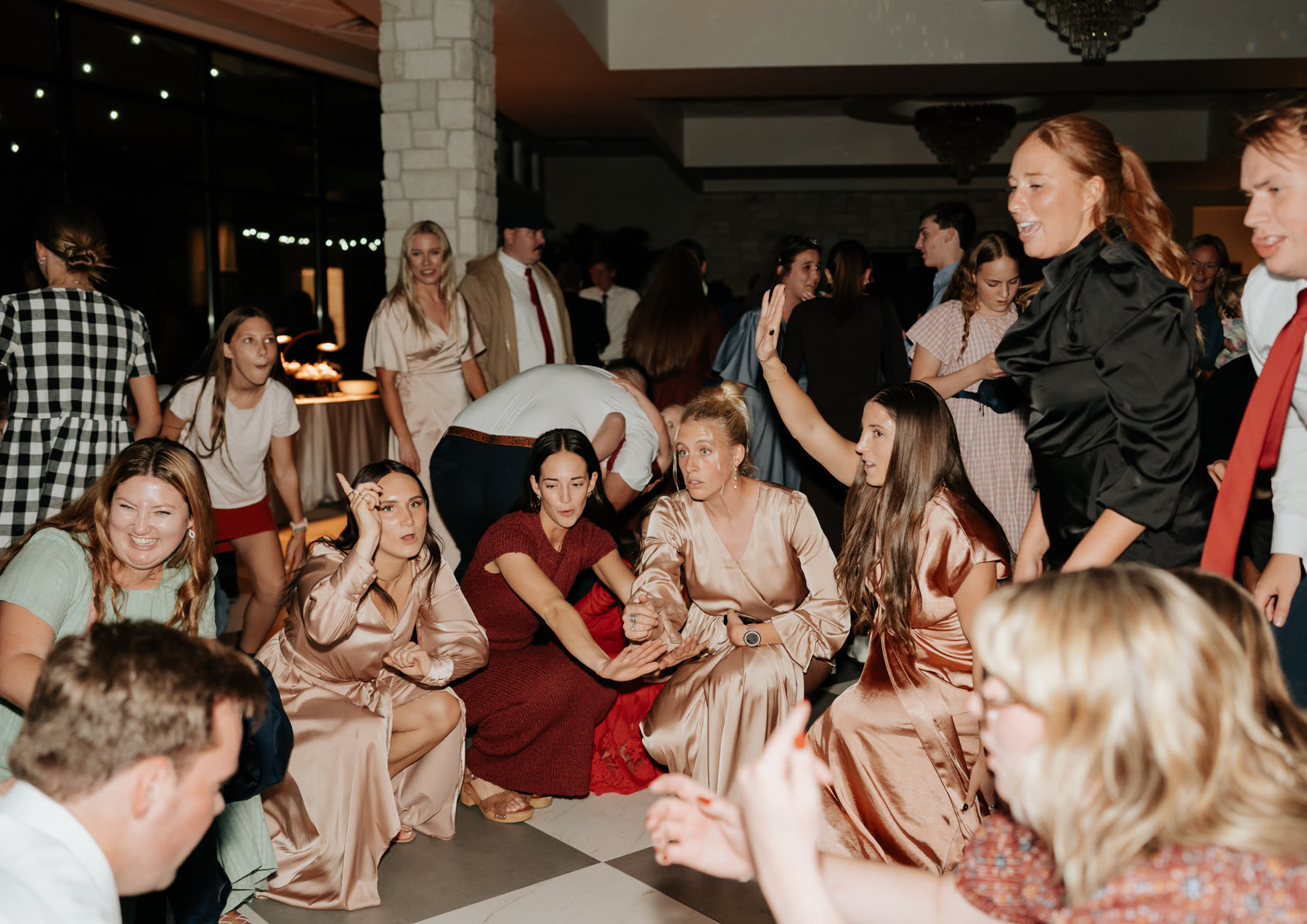 Bridesmaids on the dance floor