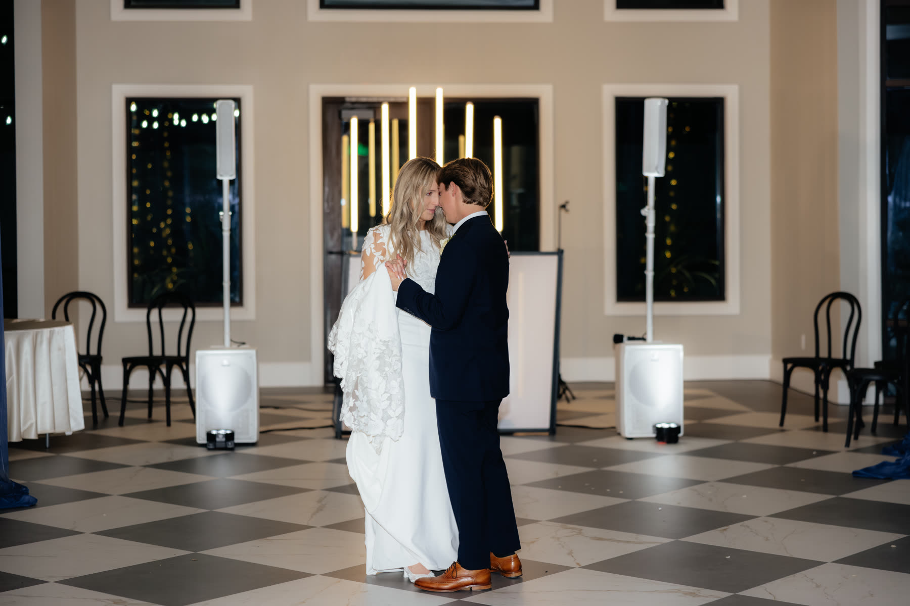 Bride and groom first dance with JDJ booth