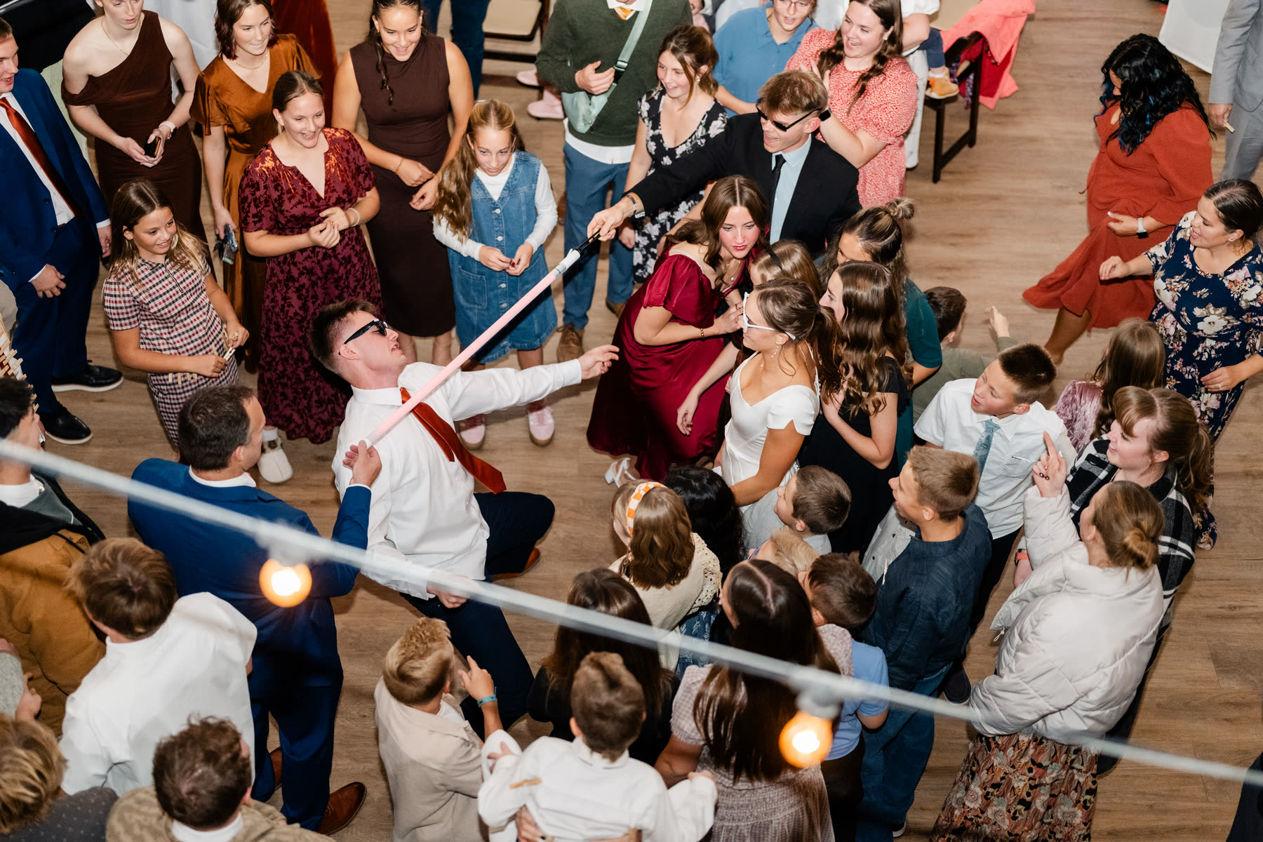 Packed dance floor from above