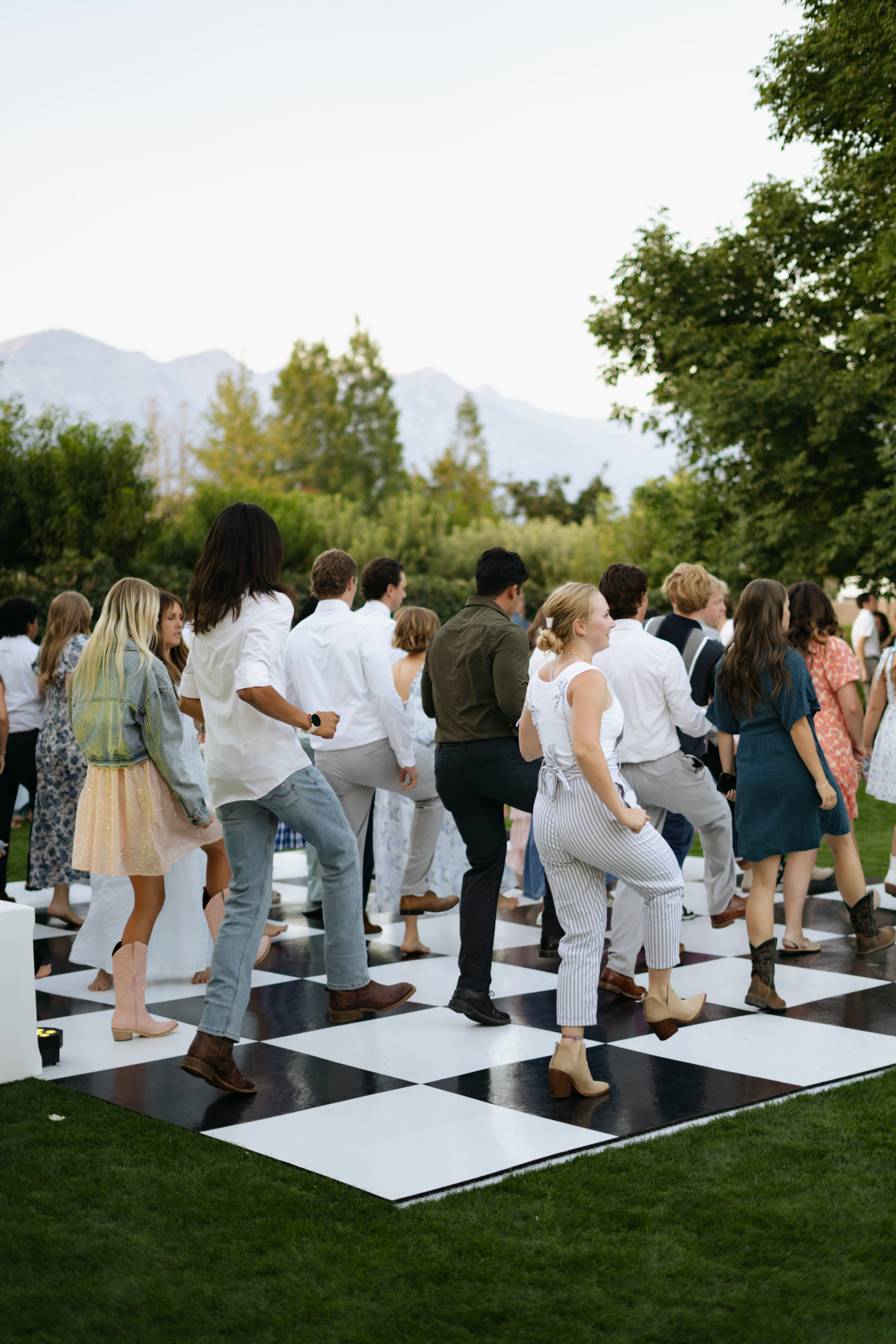 Guests dancing at the reception