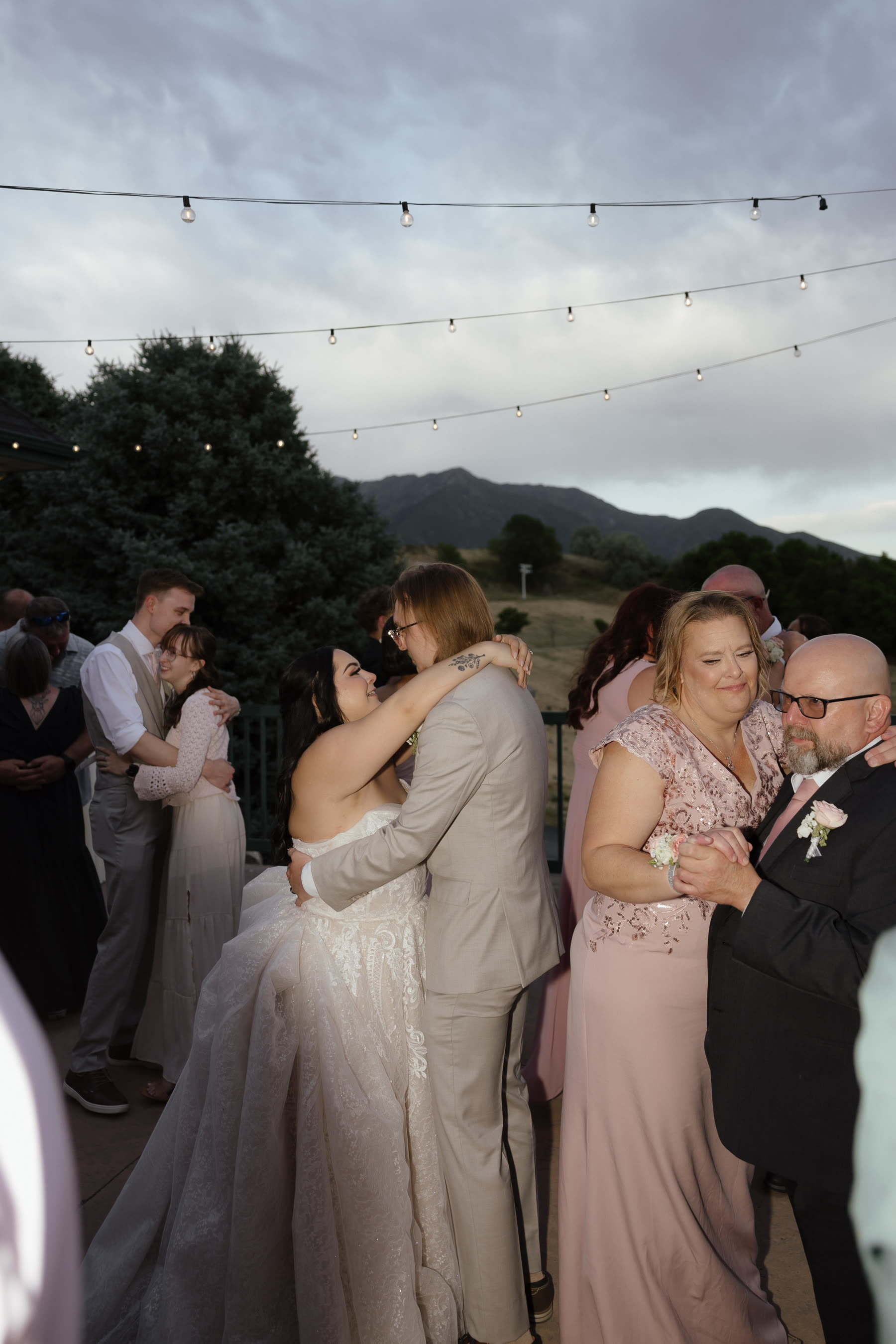 Outdoor dance floor at sunset