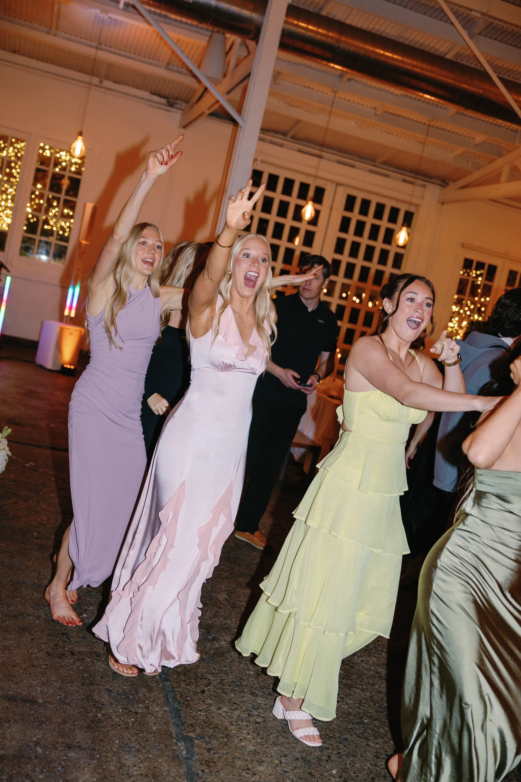 Bridesmaids dancing
